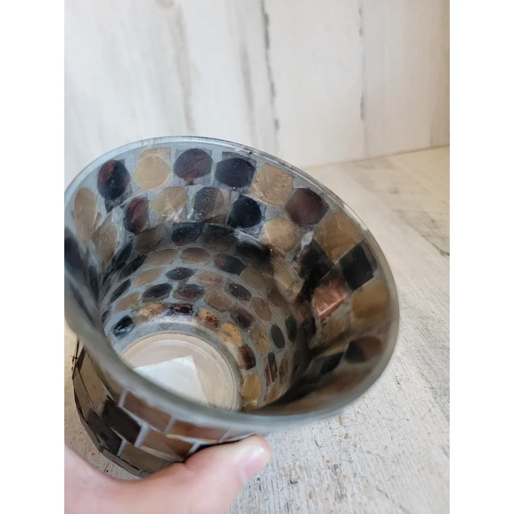 Stained glass brown elite holder vintage Unique Home decor Xmas